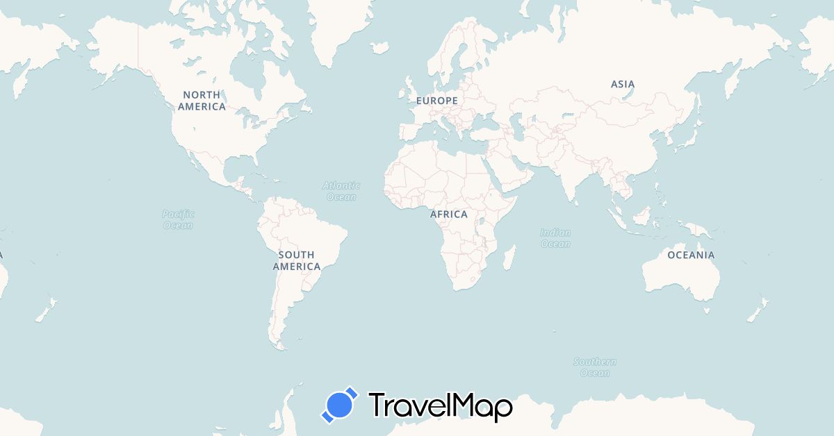 TravelMap itinerary: driving, plane, boat in Bahamas, United Kingdom, Iceland, Jamaica, Mexico, United States (Europe, North America)